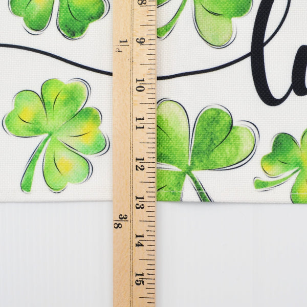 St Patricks Day Placemats Set of 6, 13x19 Inch Cloth Lucky Green Shamrock Mats