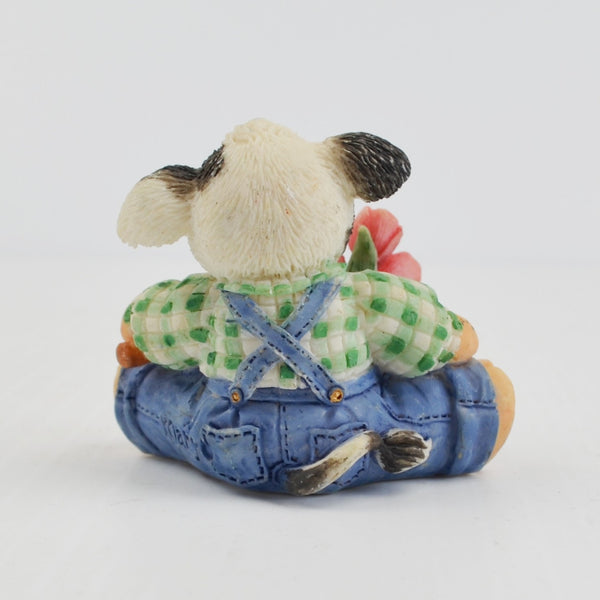 Mary’s Moo Moos “Bloom Where You Are Planted” 1994 Enesco Cow Flowers Figurine