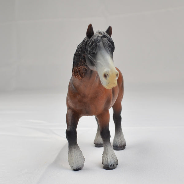 Vintage Schleich Clydesdale Bay Brown White Black Horse Figure Draft Horse 2000