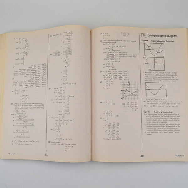 Precalculus Advanced Mathematical Concepts Worked-Out Solutions Manual / Key (G)
