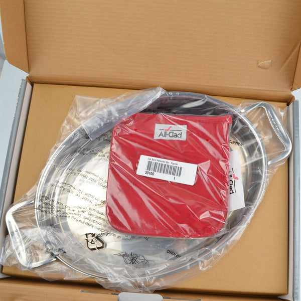 All Clad Stainless Steel 15" Oval Roaster Pan with 2 Pot Holders 8400001601 NEW