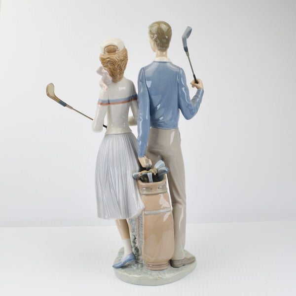 Vintage Lladro Porcelain Golfing Couple Figurine 1453 Retired Spain 1984 Golf