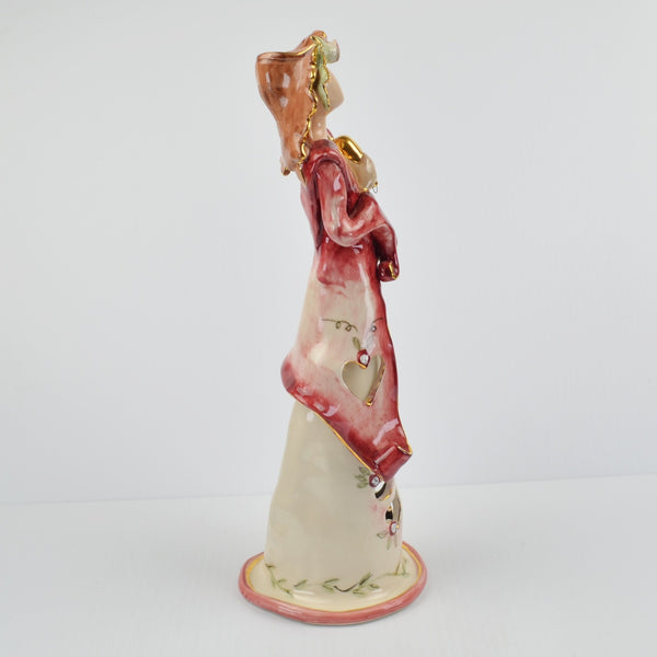 Blue Sky Clayworks - Signed by Heather Goldminc - Lady Taper Candlestick 12.5”