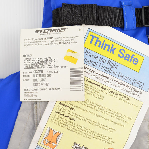 Tracker Stearns Life Vest Jacket Bass Pro Shops - Adult Large 44-46" Chest NEW