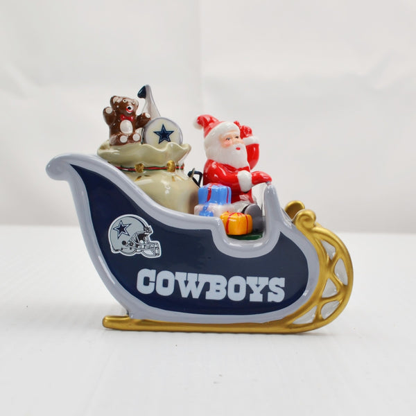 Danbury Mint Dallas Cowboys NFL Christmas Ornament Santa Sleigh 2008 - In Box