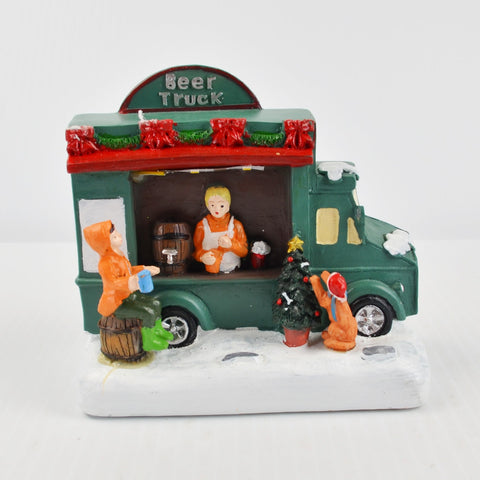 LED Lighted Beer Truck for Christmas Village - 4.5" Button Battery Included