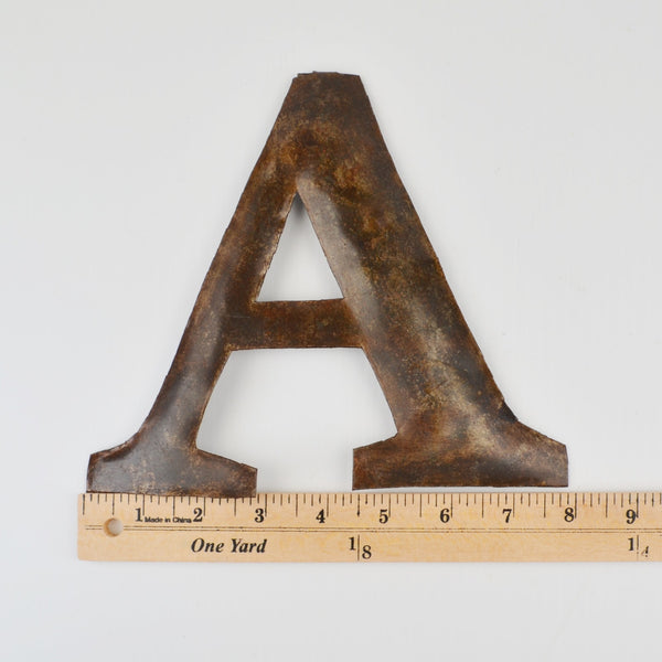 Rustic Metal Letter "A" Wall Plaque / Sign - Beveled 2D Effect - 7" Room Decor