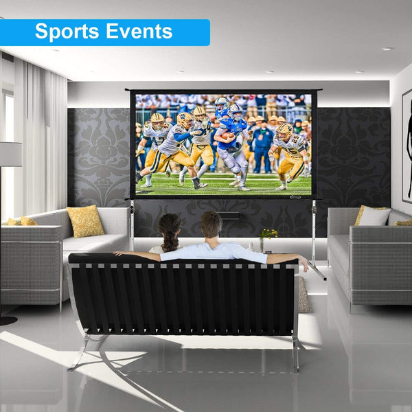 Projector Screen with Stand 120 inch 16:9 HD 4K Outdoor Indoor Projection Screen