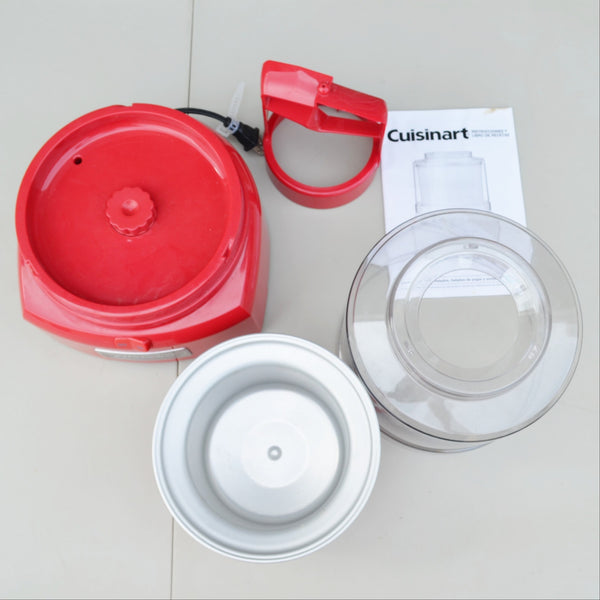 Cuisinart ICE-20 Automatic Yogurt Sorbet Ice Cream Maker Machine 1.5 Qt. - RED