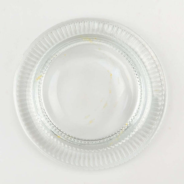 Vintage Ribbed Glass Wine Coaster / Ashtray - Clear - Open 4.5"