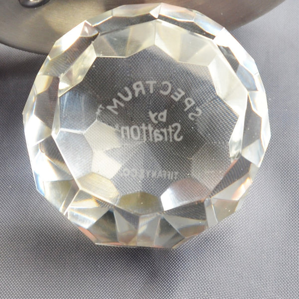Tiffany & Co Faceted Crystal Ball Paperweight Spectrum by Stratton Art Glass 2.5