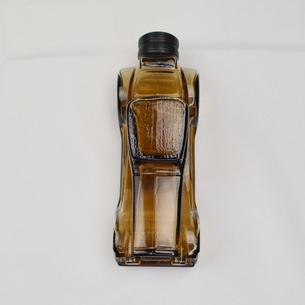 Vintage Avon for Men Sterling Six Tribute After Shave Amber Glass Car Bottle
