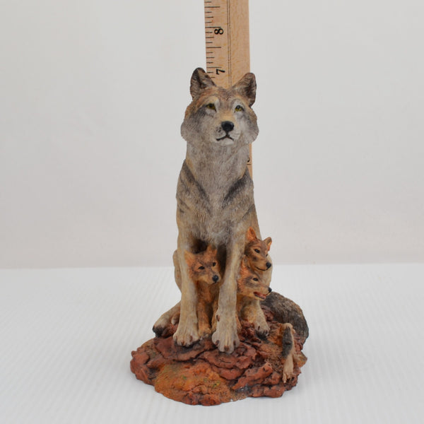 Hamilton Wolf Sculpture Figurine Timid Trio, Wolves of the Wilderness Collection