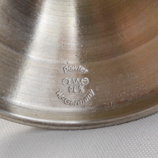 OLWE 94% Pewter 8 in. Chalice Goblet - W Germany Wine Cup - Embossed