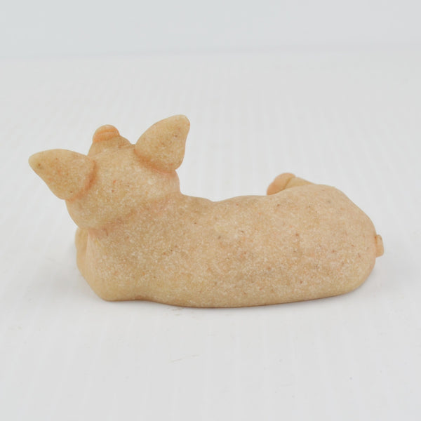 Second Nature Quarry Critters Patch Pig - Laying Stone Pig Figurine - 2000