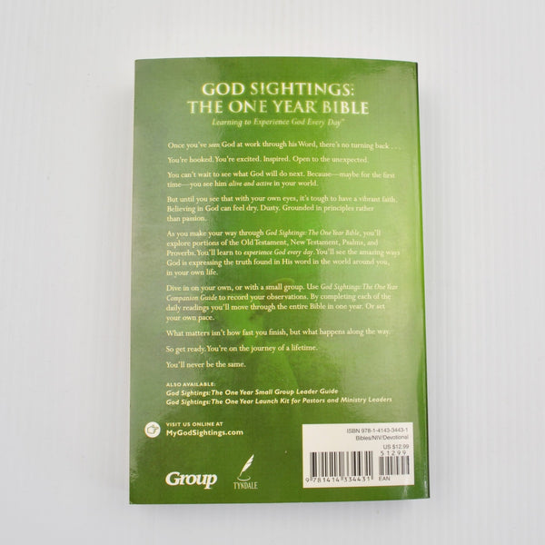 The One Year Bible, God Sightings - NIV New International Version - 2004 Tyndale