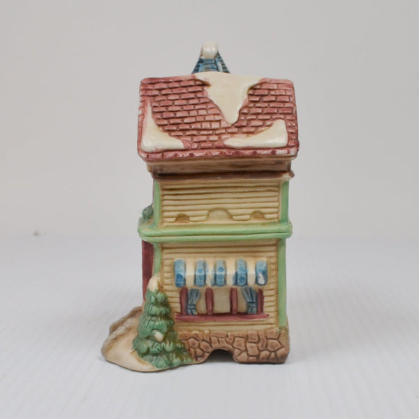 Lot 3 Mini Christmas Village Houses, Fabric Shop, Bakery, Grocery + Light Cords
