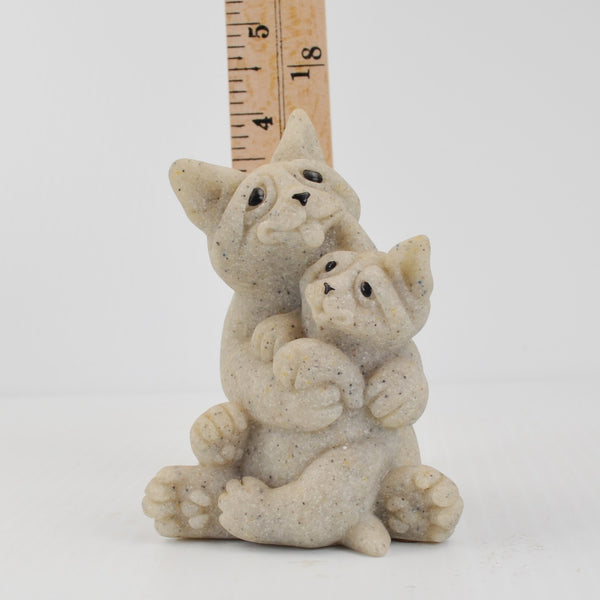 Second Nature Design Quarry Critters Cats Celine Cleo Hugging Cat Figurine 2001