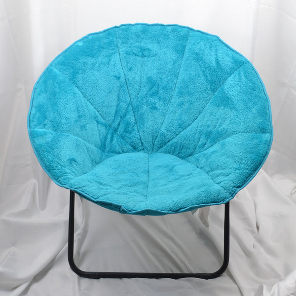Turquoise Soft Cozy Saucer Chair - 30" Diameter - Removable Cover, Folds Flat