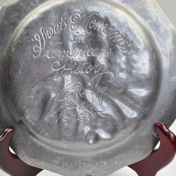 Great Moments In America History 1777 Betsy Ross Pewter Plate 8" Sexton 1973