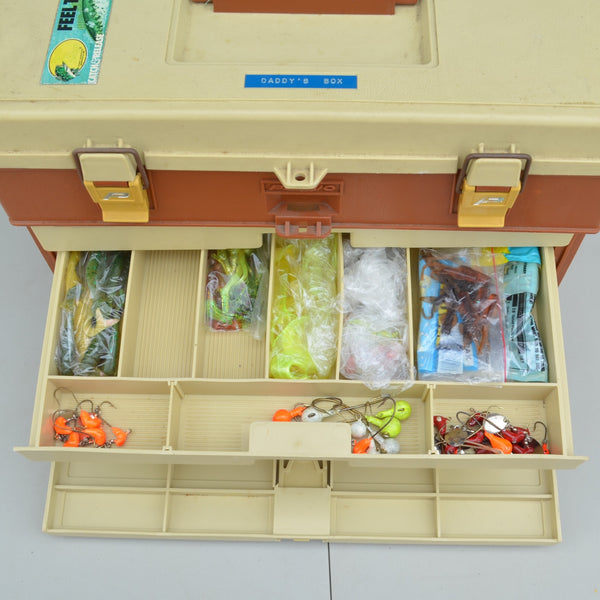 Plano Multi-Drawer Fishing Tackle Box - Full of Lures and Other Tackle - Brown