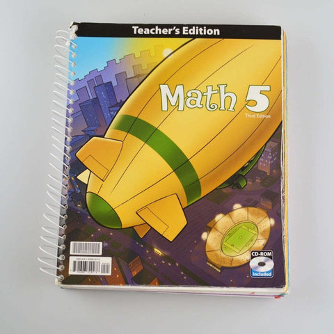 BJU Math 5 Teachers Edition - 3rd Edition with Toolkit CD - Homeschool
