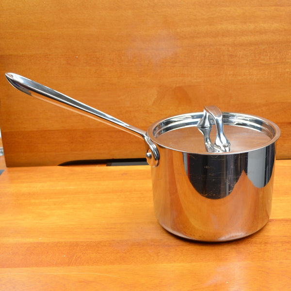 All-Clad D3 2 Quart Stainless Steel Covered Saucepan Cookware Pot with Lid