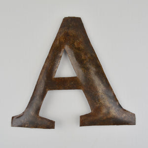 Rustic Metal Letter "A" Wall Plaque / Sign - Beveled 2D Effect - 7" Room Decor