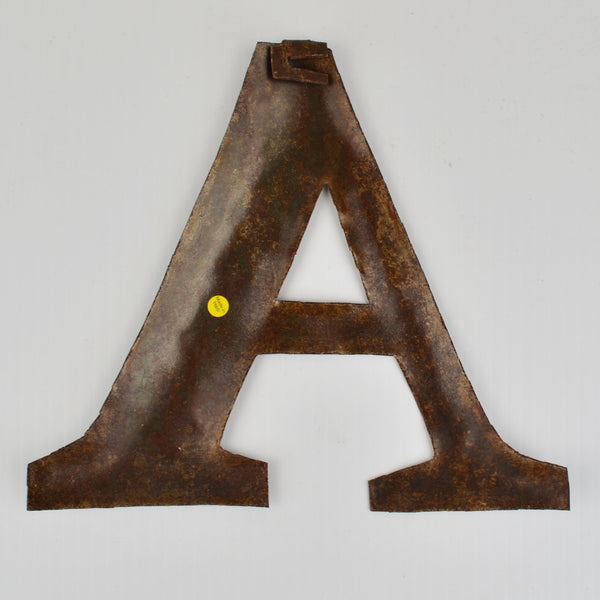 Rustic Metal Letter "A" Wall Plaque / Sign - Beveled 2D Effect - 7" Room Decor