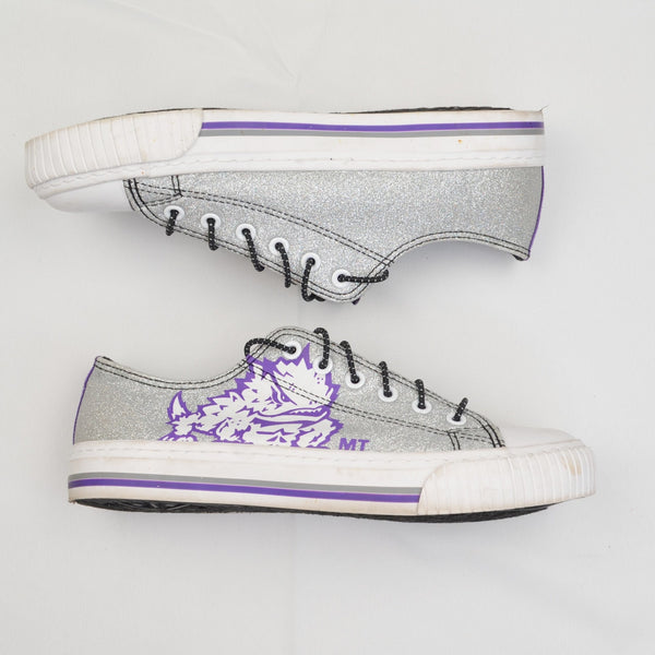 Foco TCU Horned Frogs Glitter Purple/Silver Sneakers Womens Size 9 - Lock Laces