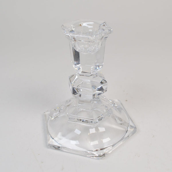 Crystal Candlestick Candle Holders 4" Lead Crystal Candlestick Hexagon Base