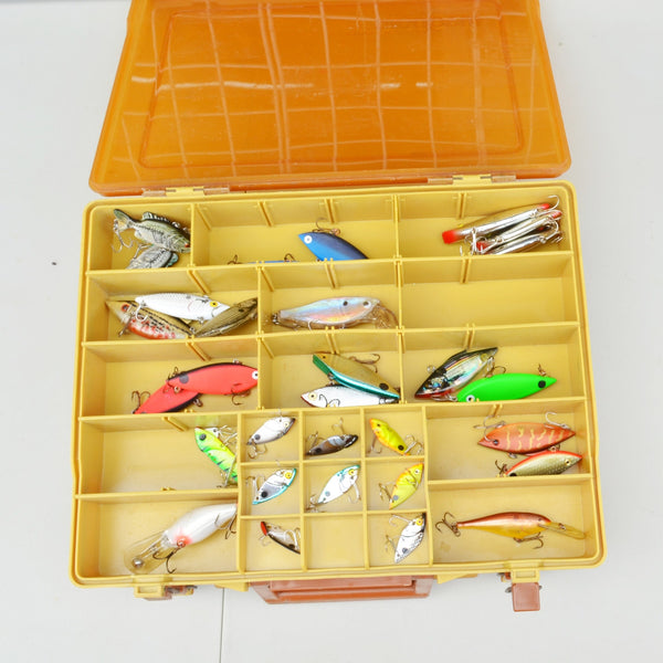 2 Sided Plano Magnum Fishing Lure Storage Box With Lures + Single Sided Lure Box