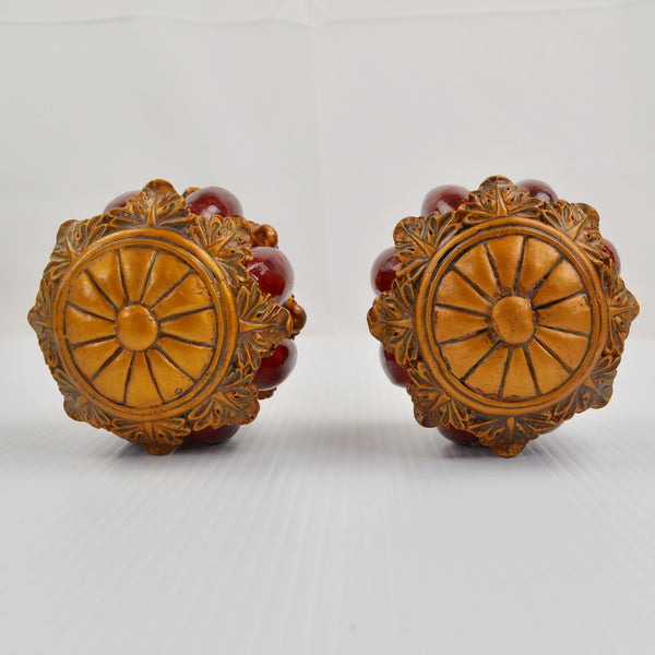 Set of 4 Bowl Filler Decorative Resin Orbs Balls Metal Ends Home Tabletop Decor