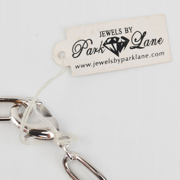 Park Lane Heart Charm Bracelet Silver Tone, Rhinestone, Chunky, Key, Lock, Star