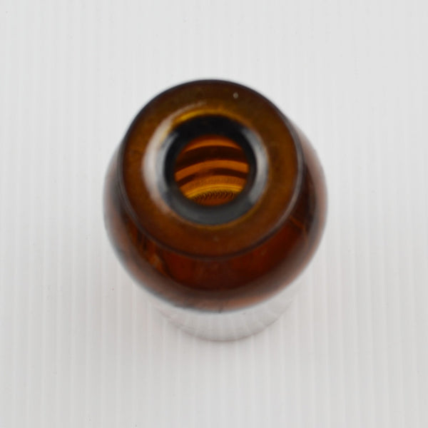 Amber Apothecary Bottle, Bud Vase Decorative Glass Centerpiece 6.5”, Diameter 2"