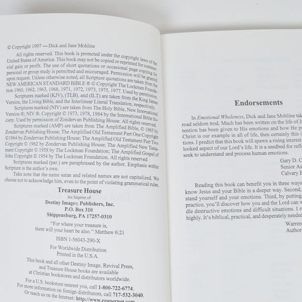 Emotional Wholeness by Dick, Jane Mohline - Connecting With Emotions Of Jesus