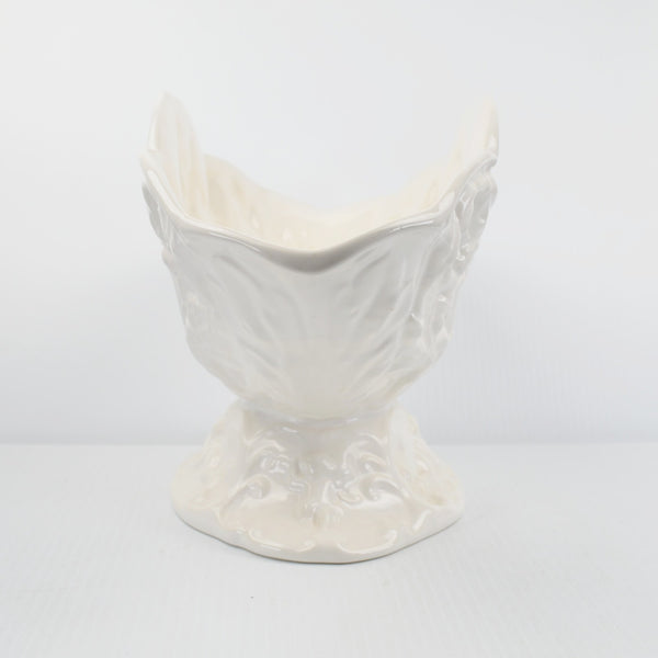 ELPA Alcobaca Pedestal Fruit Bowl Baroque Style Large 17” White Ceramic Portugal