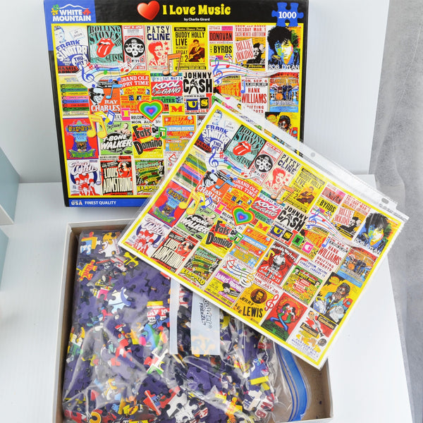 White Mountain Collage Puzzle - I Love Music 1000 Piece Jigsaw Puzzle - 24 X 30