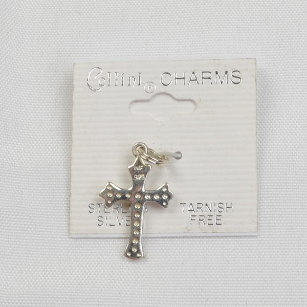 925 Sterling Silver Small Crucifix Cross Pendant Bracelet Charm 1" Tarnish Free