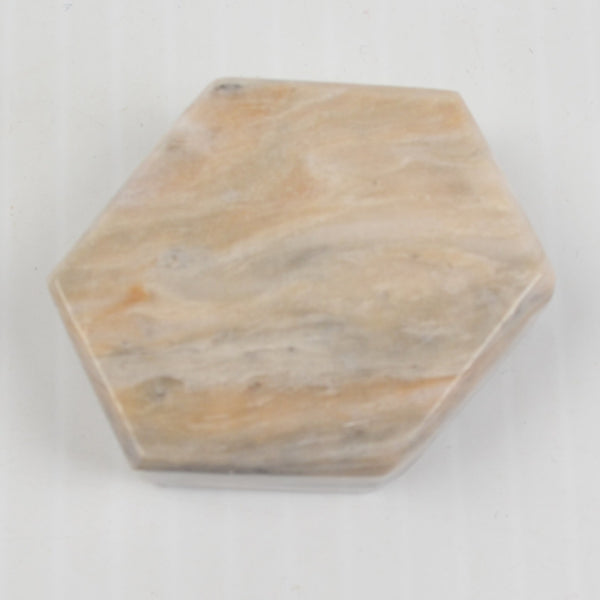 Vintage Alabaster Marble Stone Egg Polished Beige, Dark Rings, Stone Stand 2.5"