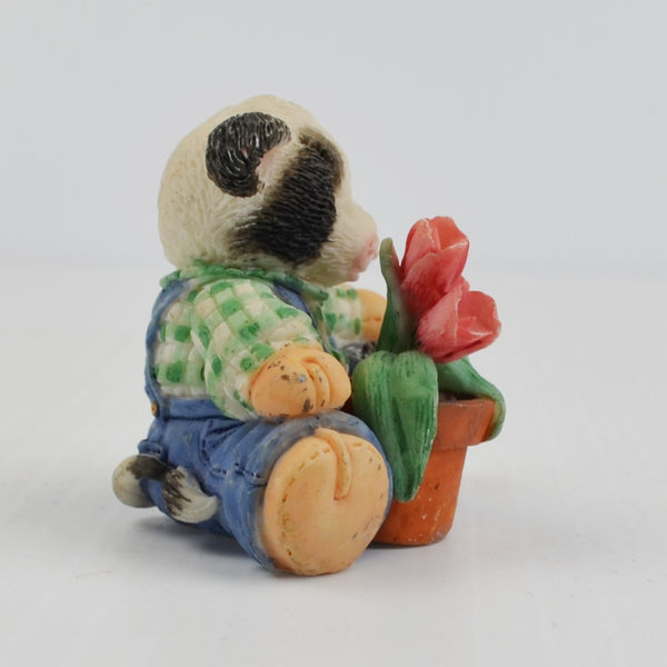 Mary’s Moo Moos “Bloom Where You Are Planted” 1994 Enesco Cow Flowers Figurine