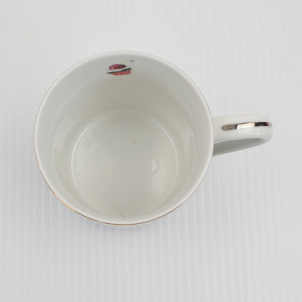 Andrea by Sadek Cherry Cake Coffee Mug "Les Delices" Japan Porcelain Vintage