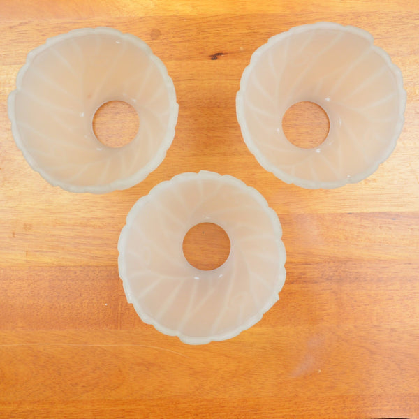 3 Light Frosted Glass Ceiling Fan Shades / Covers - Bell, Tulip 2" Fitting