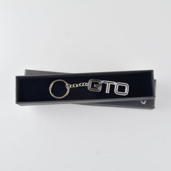Ferrari Pontiac GTO Keychain - Chrome Metal Logo Spellout - Key Fob Chain - NEW