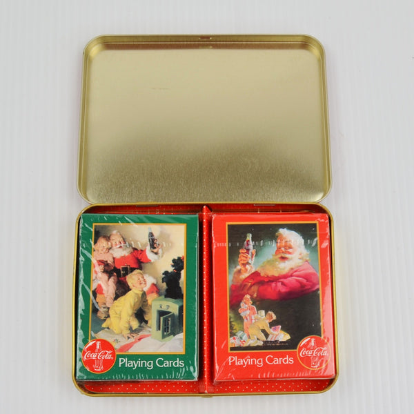 Vintage Coca-Cola Nostalgia Playing Cards - 3 Tins, 6 Sealed Decks 1994, 95, 96