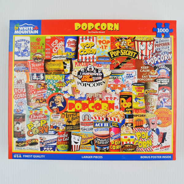White Mountain Collage Puzzle - Popcorn 1000 Piece Jigsaw Puzzle - 24 X 30