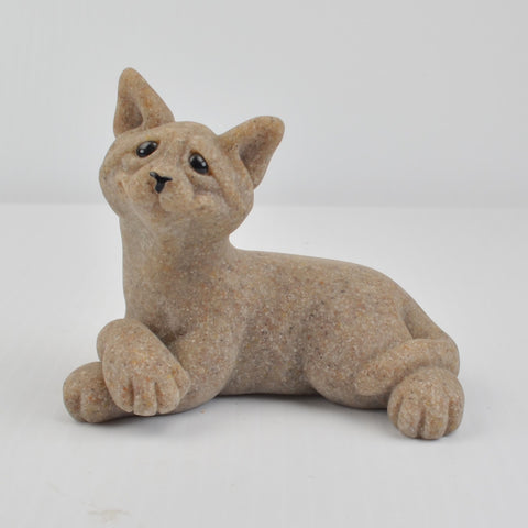 Second Nature Design Quarry Critters Cat Cadbury - Lounging Cat Figurine 2001