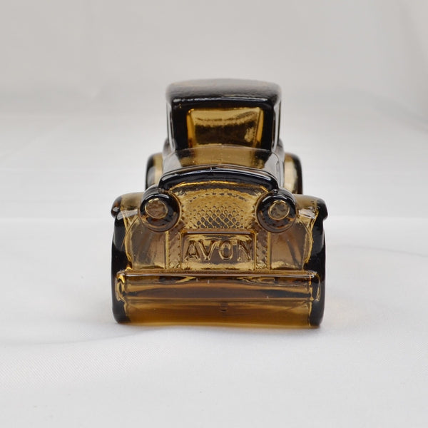 Vintage Avon for Men Sterling Six Tribute After Shave Amber Glass Car Bottle