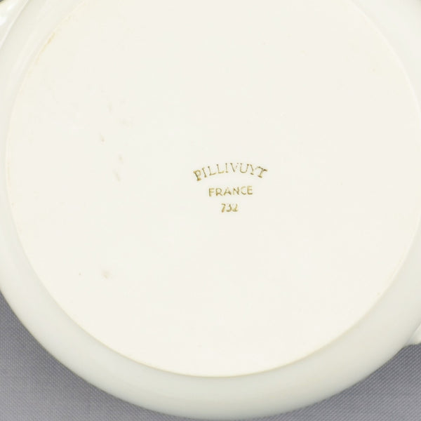 PILLIVUYT White 732 Porcelain Soup Bowls with Lids 4 1/4" France - Lot of 2