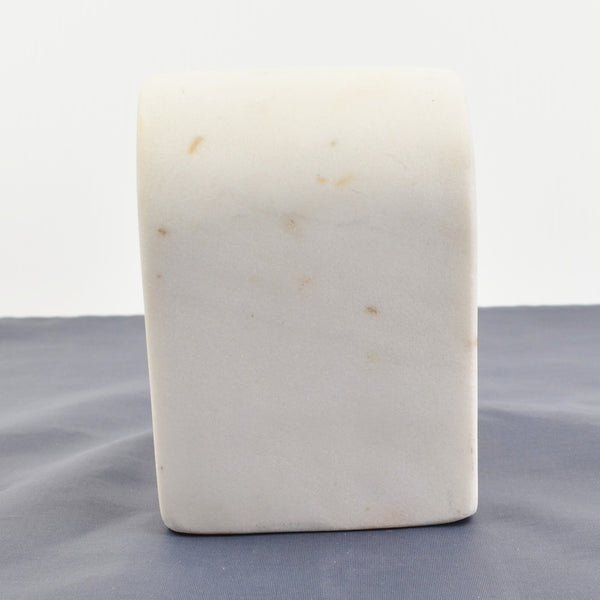 Marble Half Arch Bookend -  Heavy White Polished Natural Stone Marble Decor